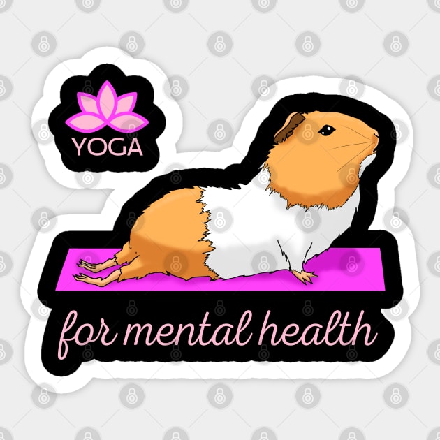 Yoga for Mental Health Awareness Guinea Pig Yoga Pose Sticker by JettDes